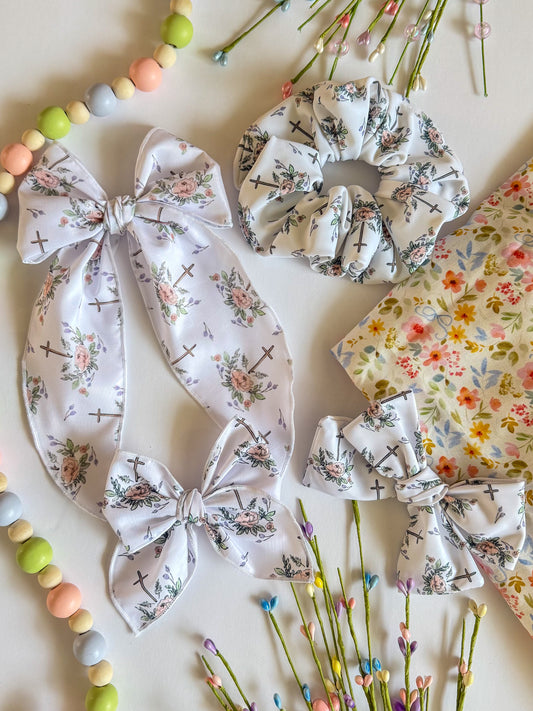 Floral Crosses Bows + Scrunchies