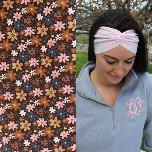 Fall Floral Adult Twist Headband