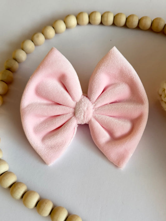 Pale Pink Velvet Bow