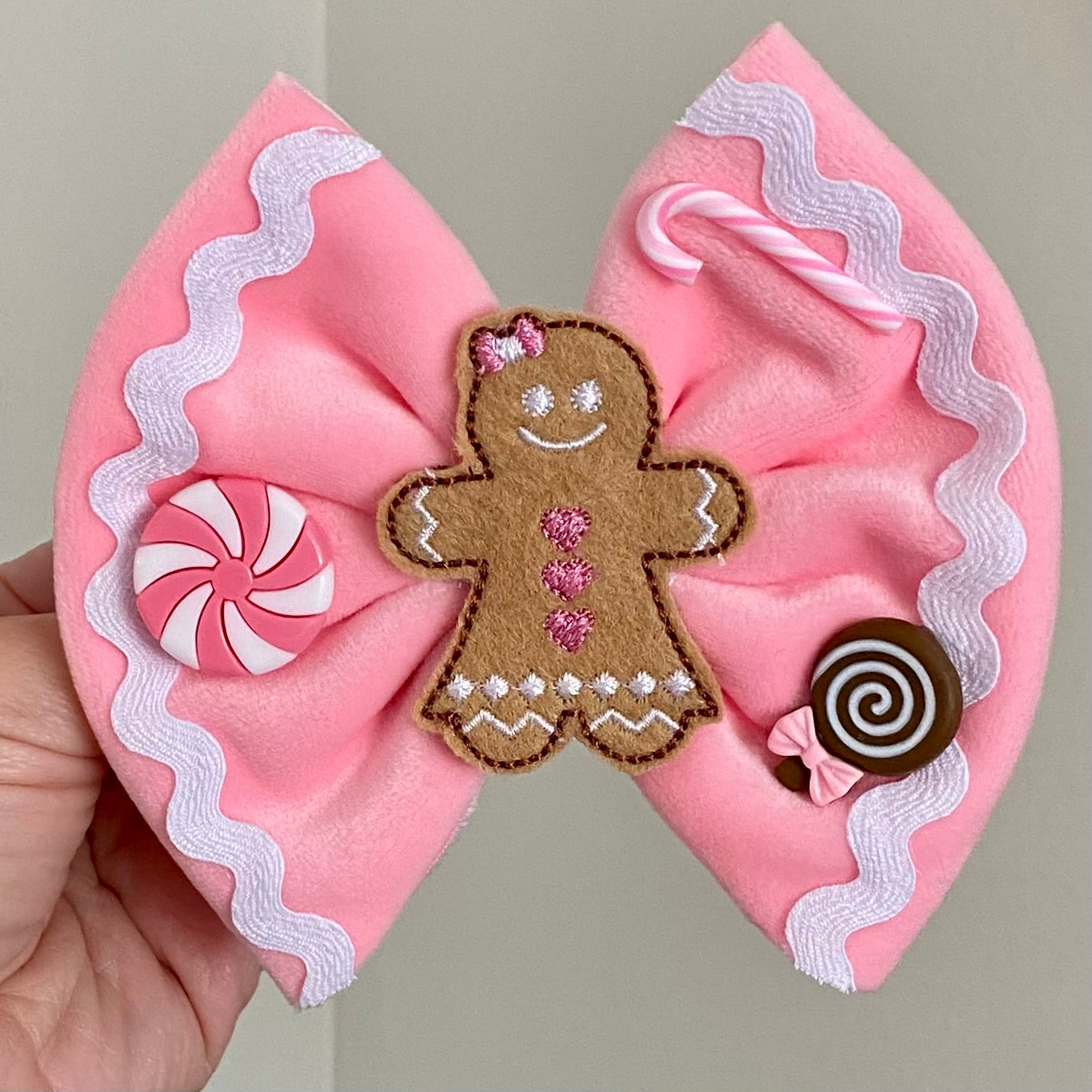 Pink Gingerbread Candyland Bow