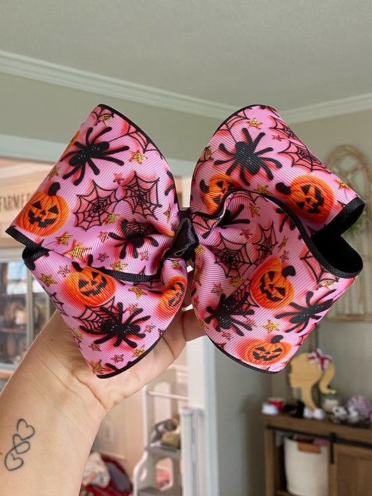 Pink Halloween Oversized Boutique Ribbon Bow