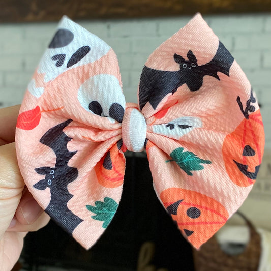 Skulls and Jack-o-Lanterns Bow