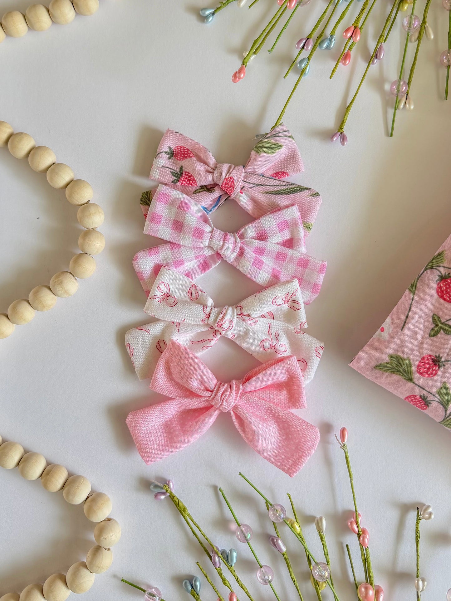 Strawberry Fields Ruby Bows