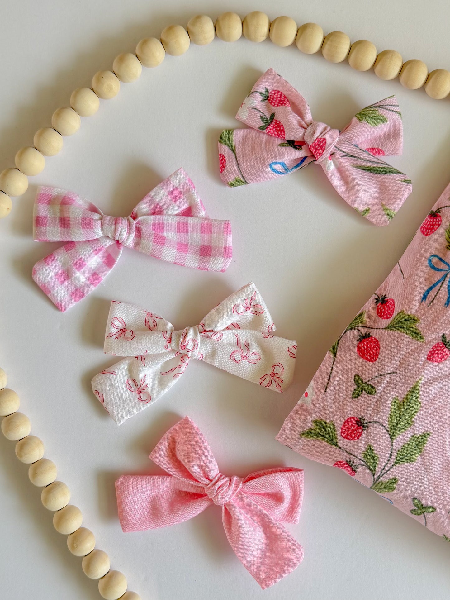 Strawberry Fields Ruby Bows