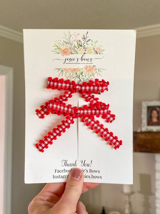 Gingham Ribbon Piggie Set (multiple color options)