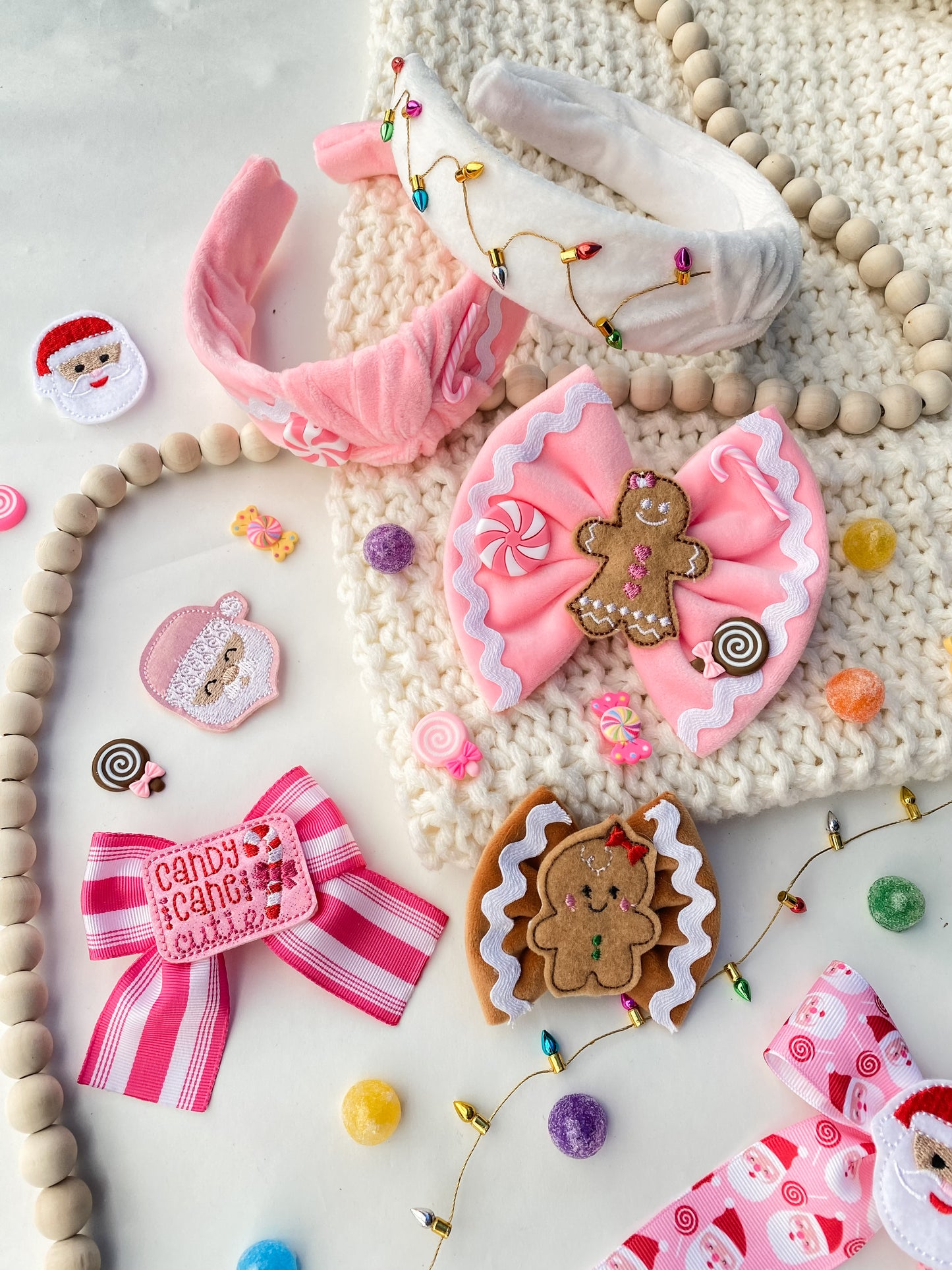 Pink Gingerbread Candyland Bow