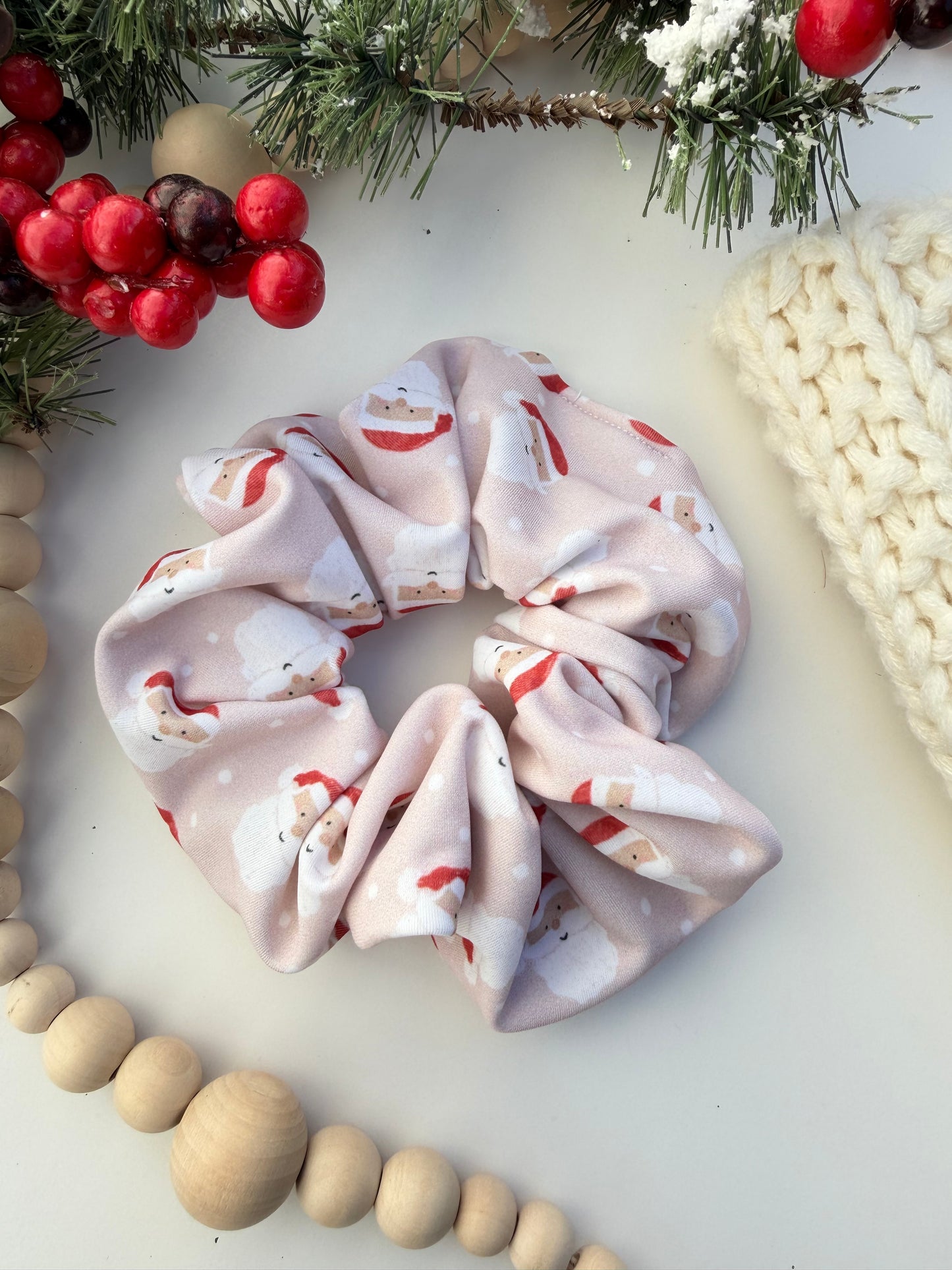 Pink Santa Scrunchie