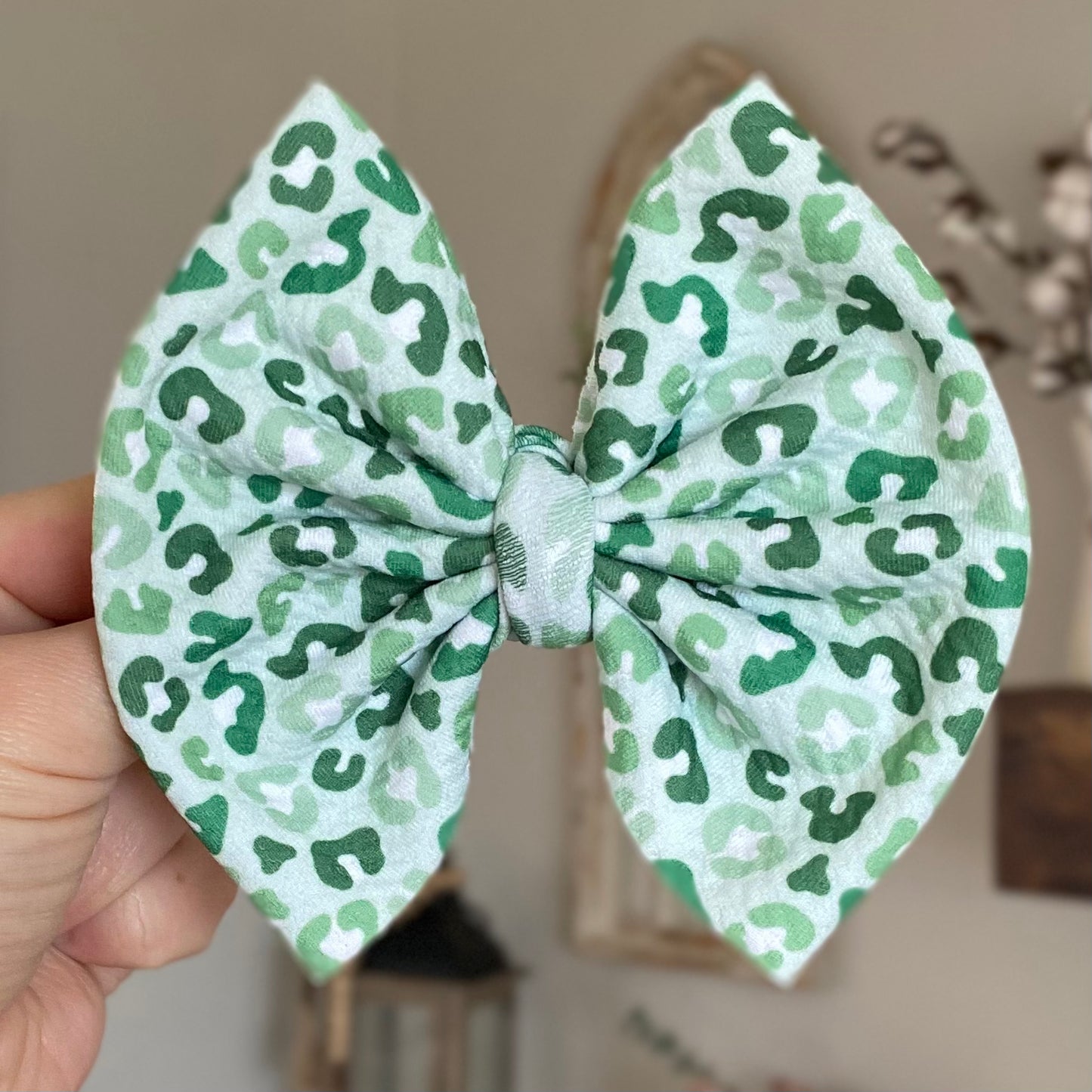 Green Leopard Bow