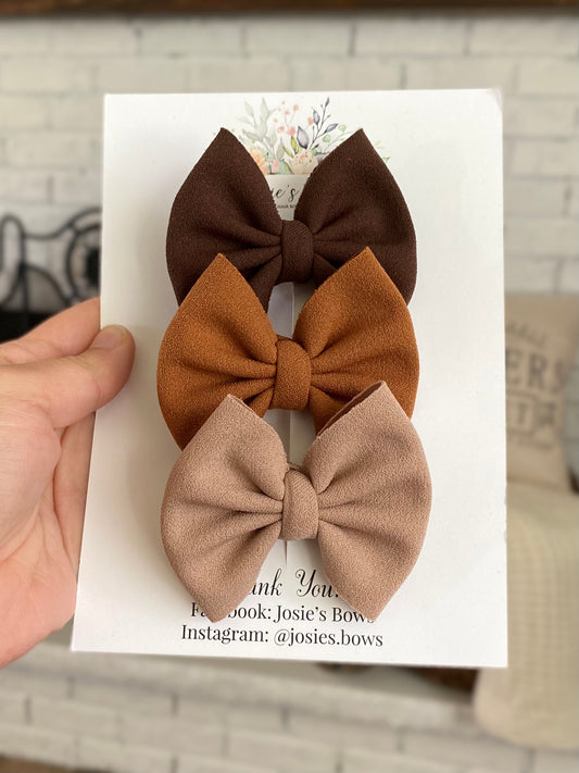 Brown Suede Mini Trio Set