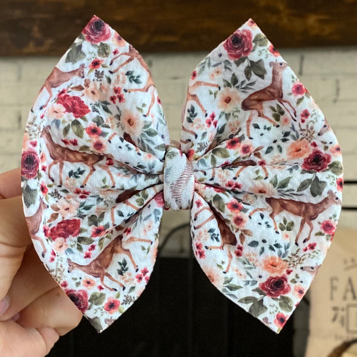 Floral Deer Bow