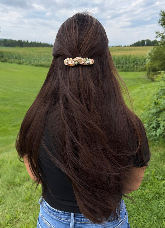 Fall Floral Scrunchie Barrette