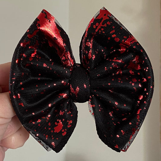 Metallic Splatter Mesh Bow