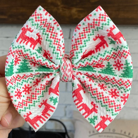 Ugly Sweater (White) Bow