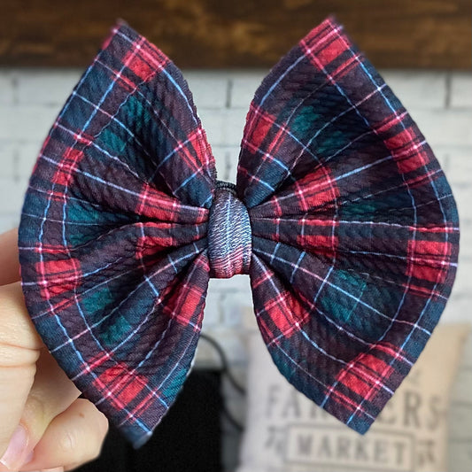 Vintage Christmas Plaid Bow