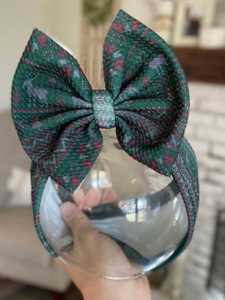 Ugly Sweater (Green) Bow