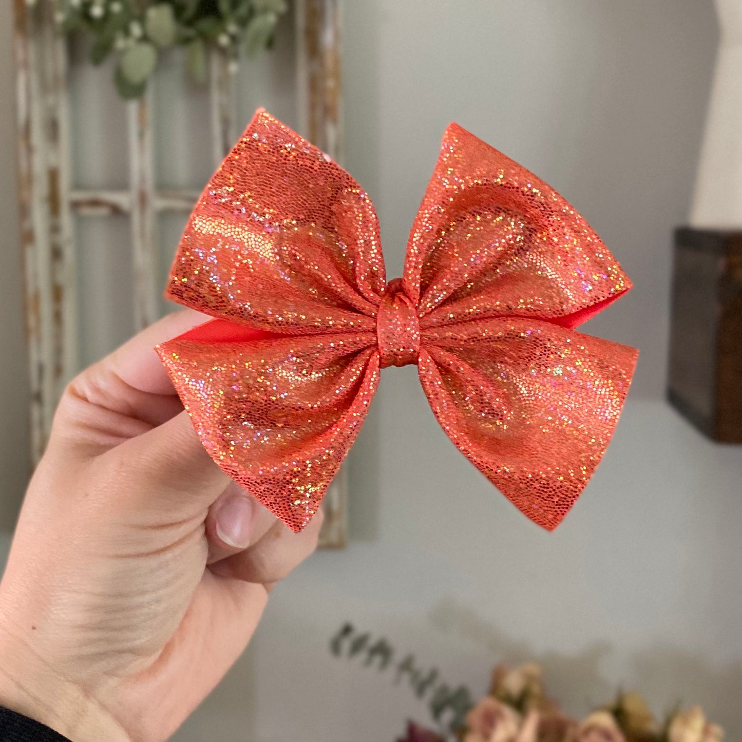 Holographic Orange Bow