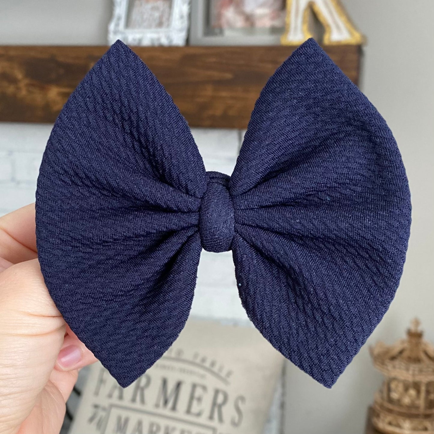 Navy Blue Bow