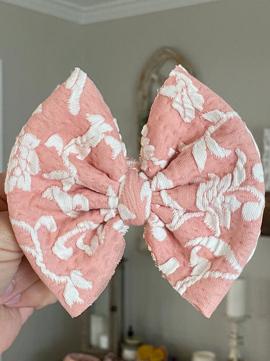Embroidered Petal Floral Bow