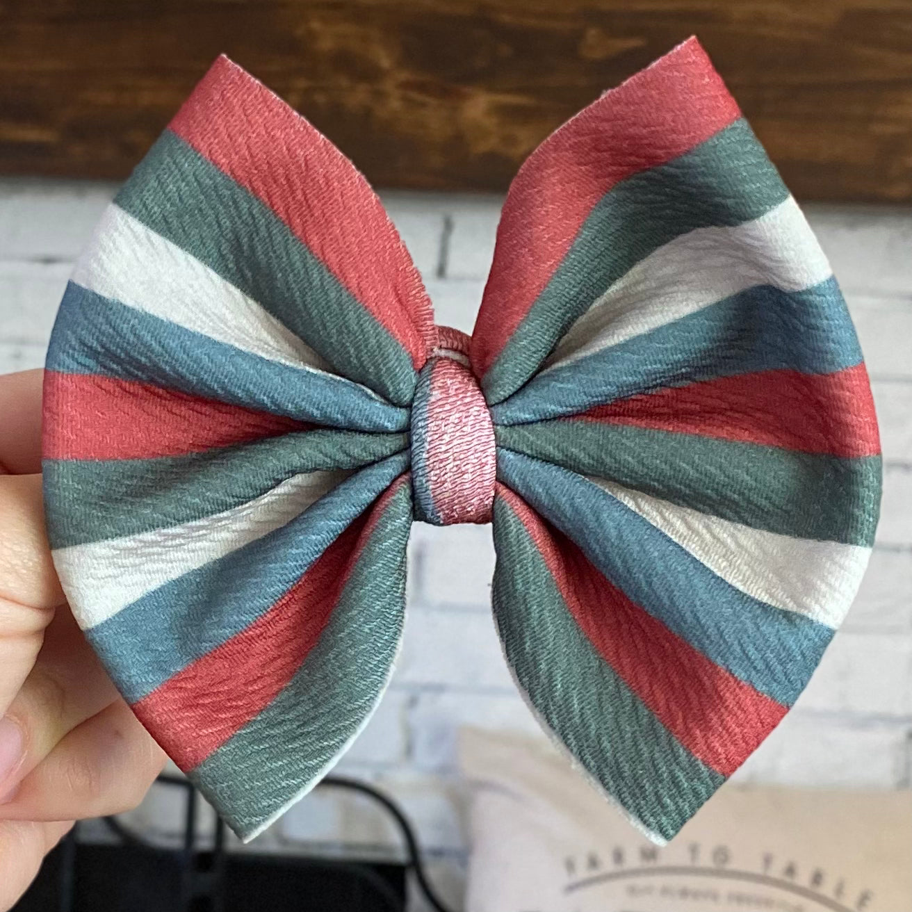 Christmas Stripe Bow