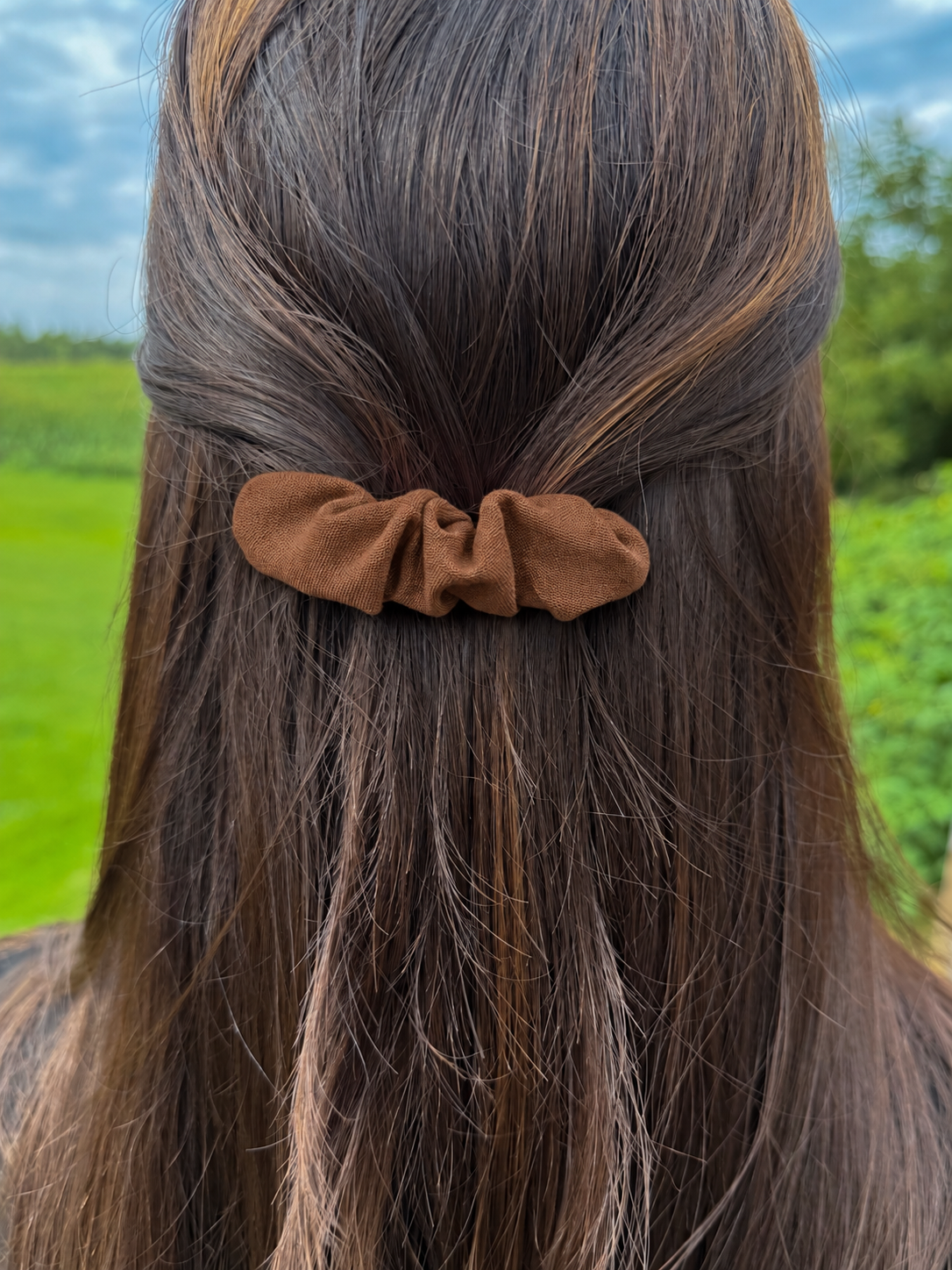 Brown Scrunchie Barrette