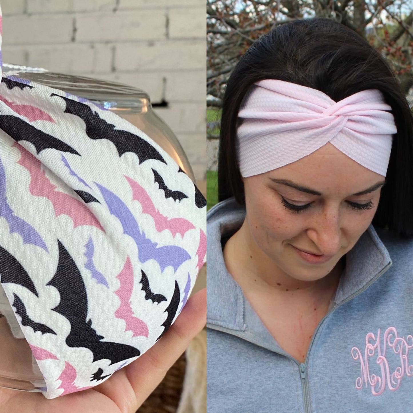 Girly Bats Adult Twist Headband