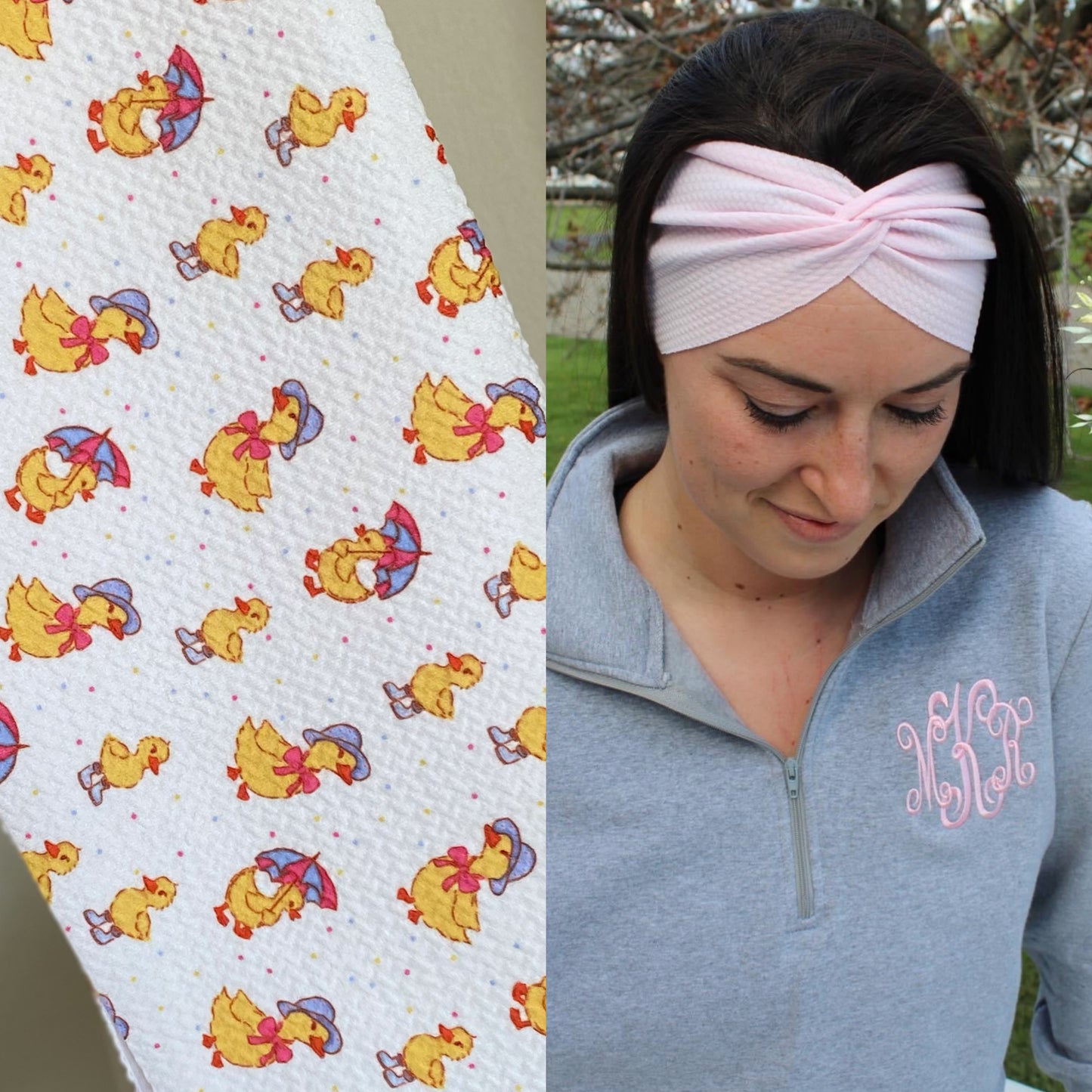 Rainy Day Ducklings Adult Twist Headband