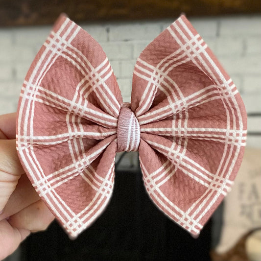 Boho Plaid Bow