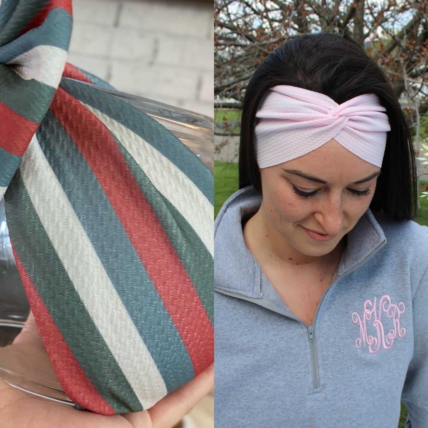 Christmas Stripe Adult Twist Headband