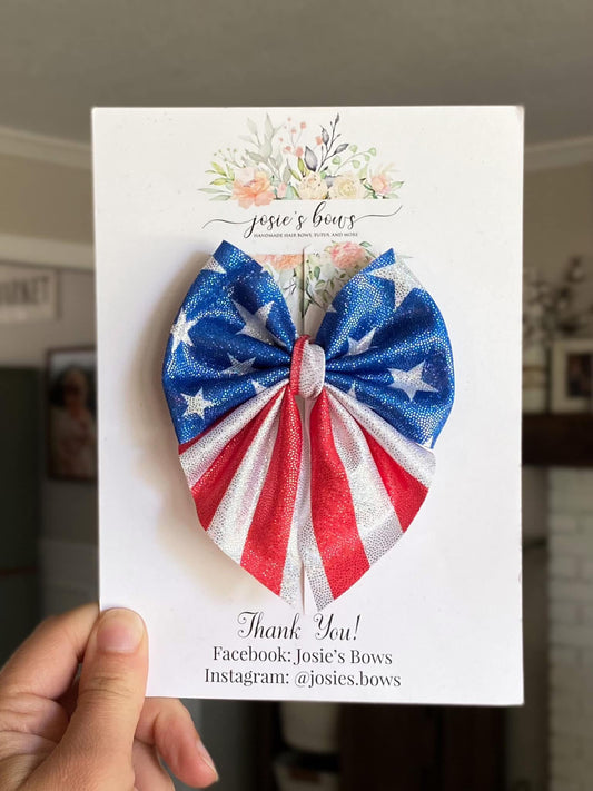 Holographic Stars and Stripes Sailor Bow