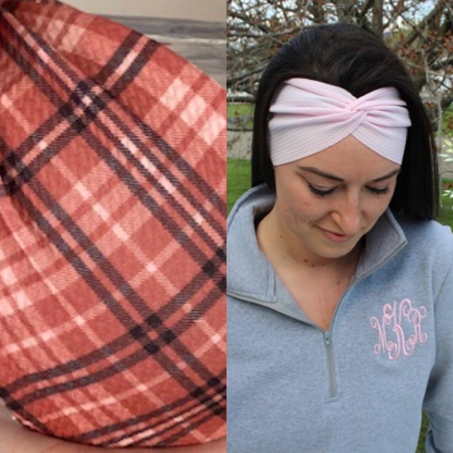 Fall Plaid Adult Twist Headband