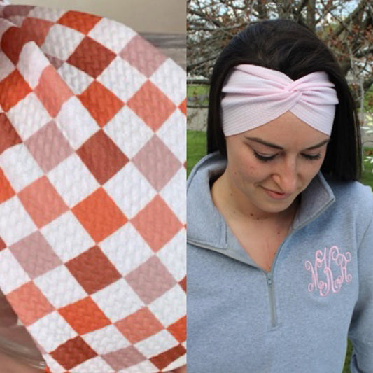 Cozy Checkerboard Adult Twist Headband