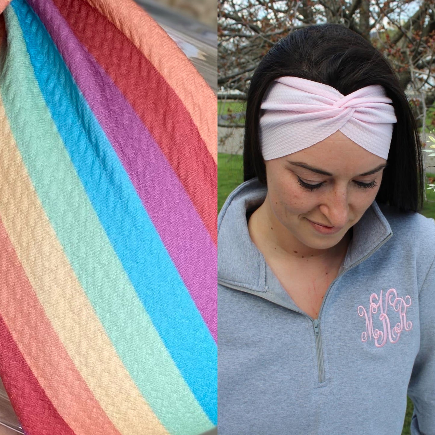 Rainbow Stripe Adult Twist Headband