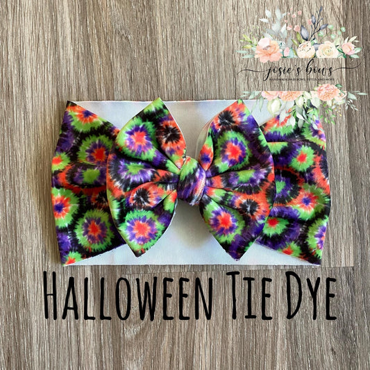Halloween Tie Dye Velvet Bow