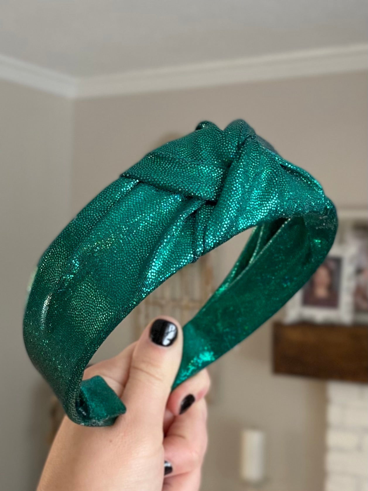 Christmas Holographic Knotted Headbands (Red, Emerald, White, Gold)