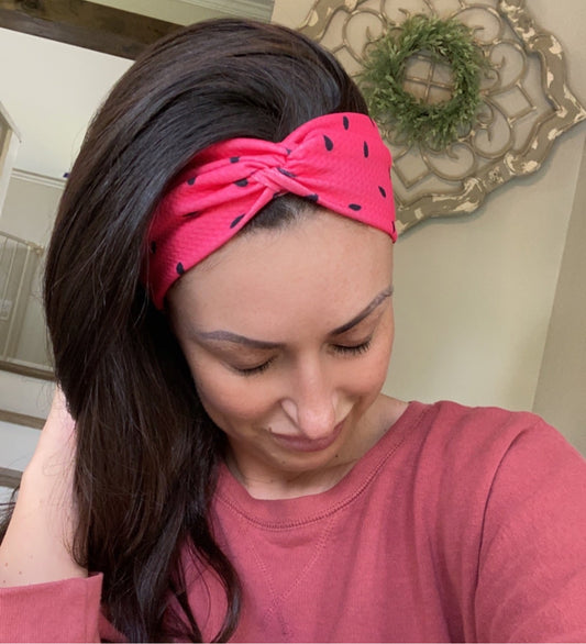 Watermelon Seeds Adult Twist Headband