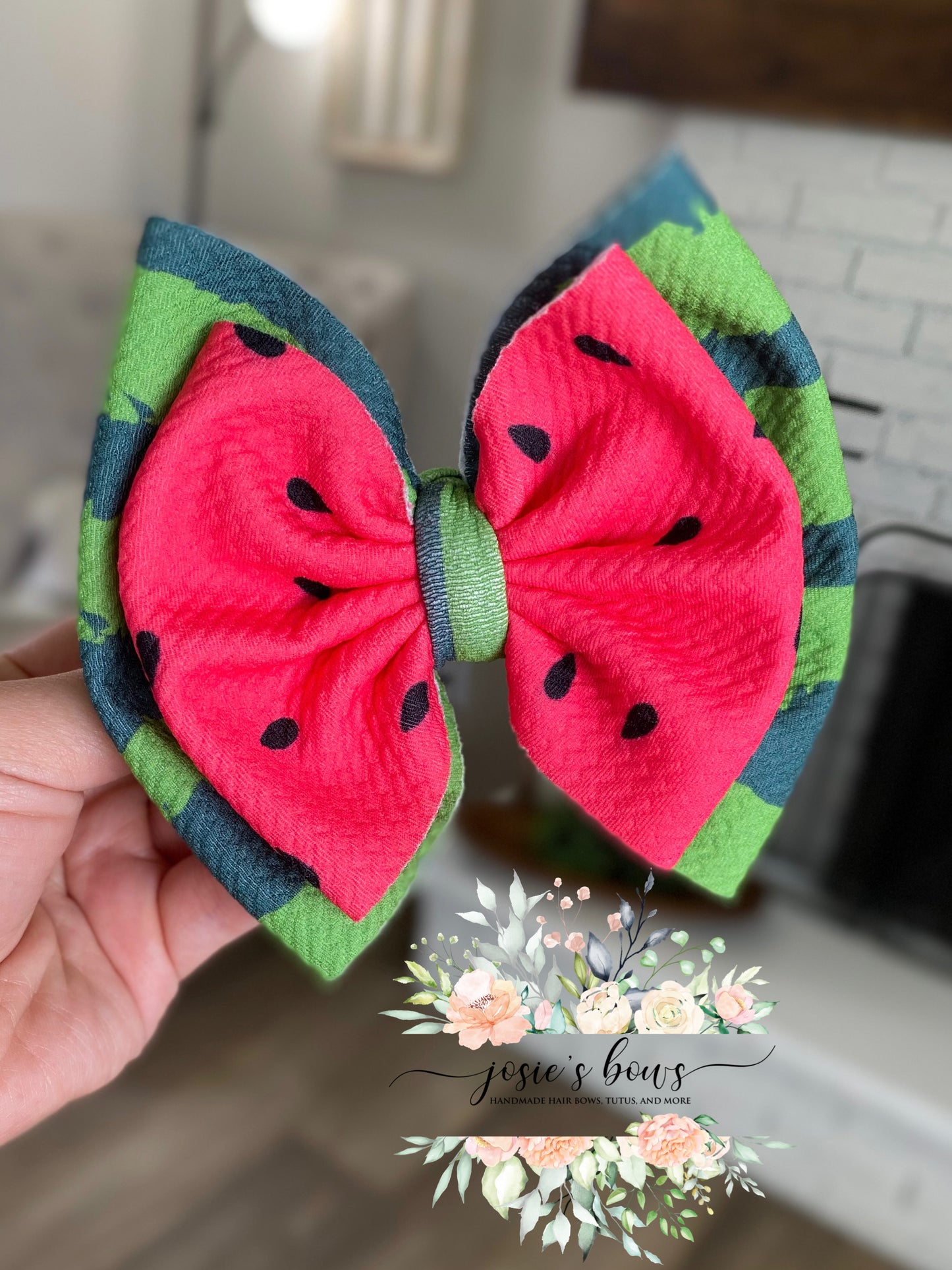 Watermelon Double Stack Bow