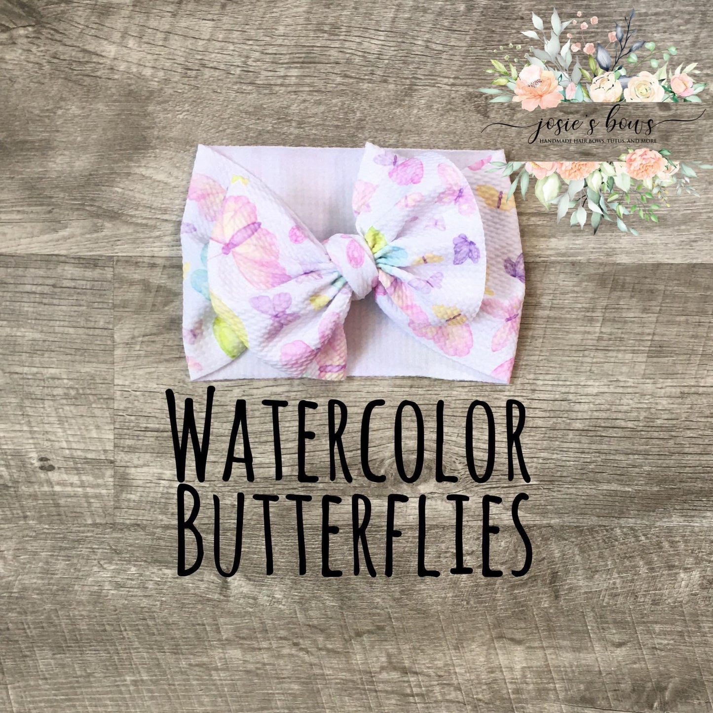 Watercolor Butterflies Bow