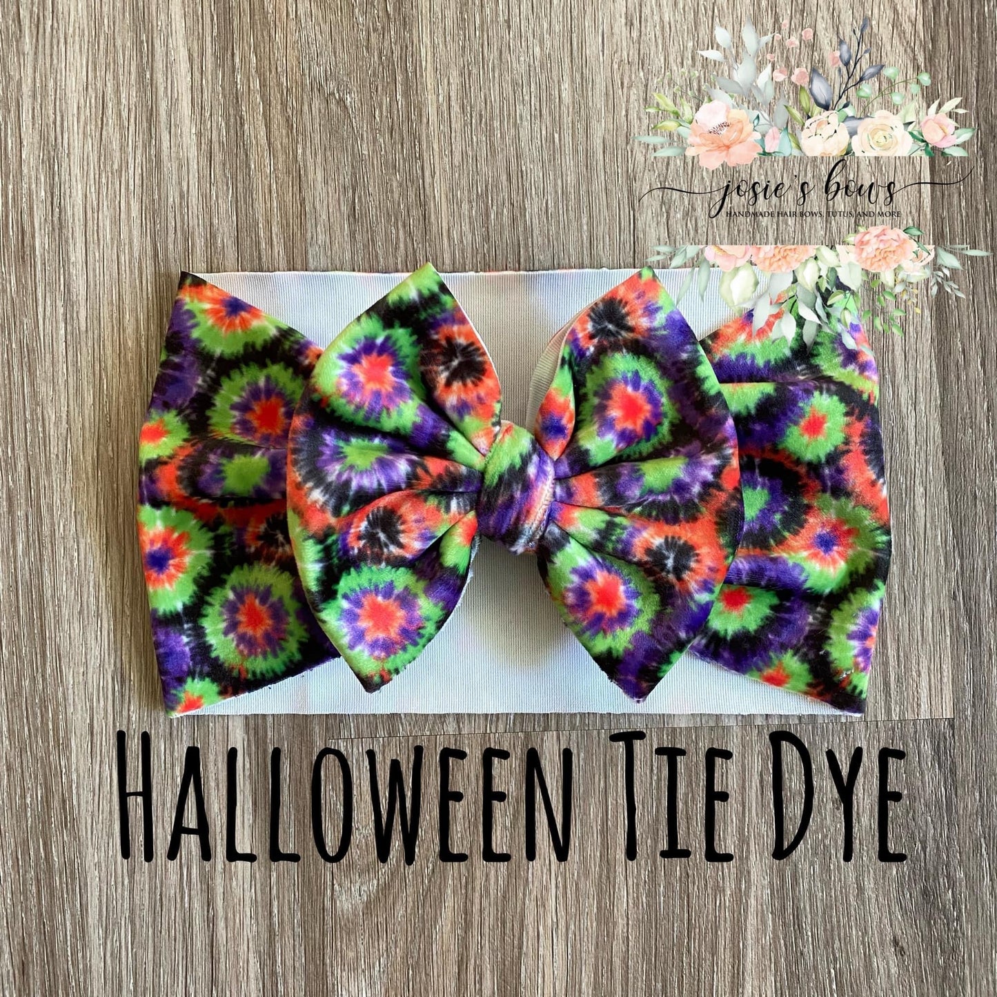 Halloween Velvet Tie Dye Bow