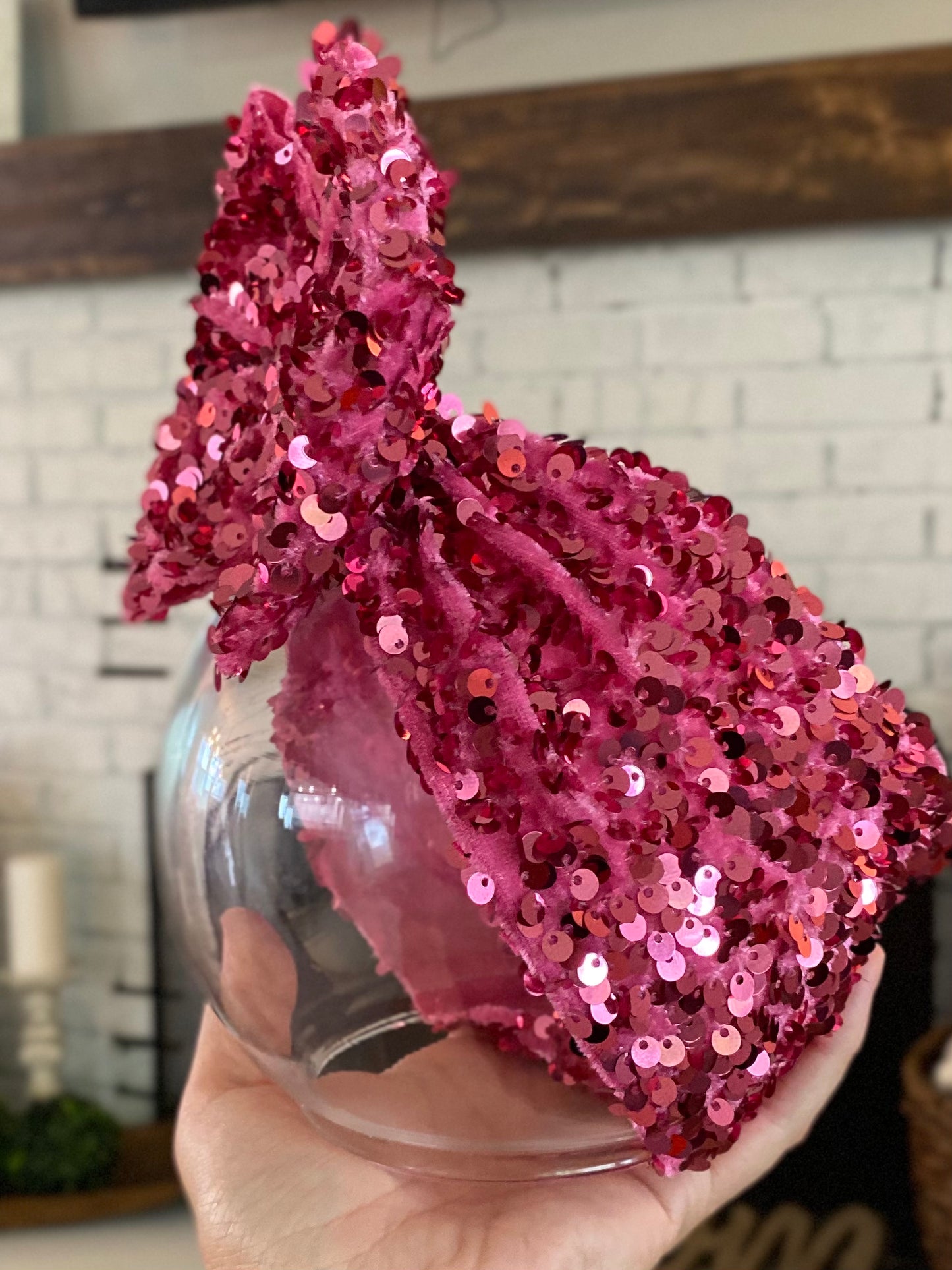 Raspberry Sequin Headwrap