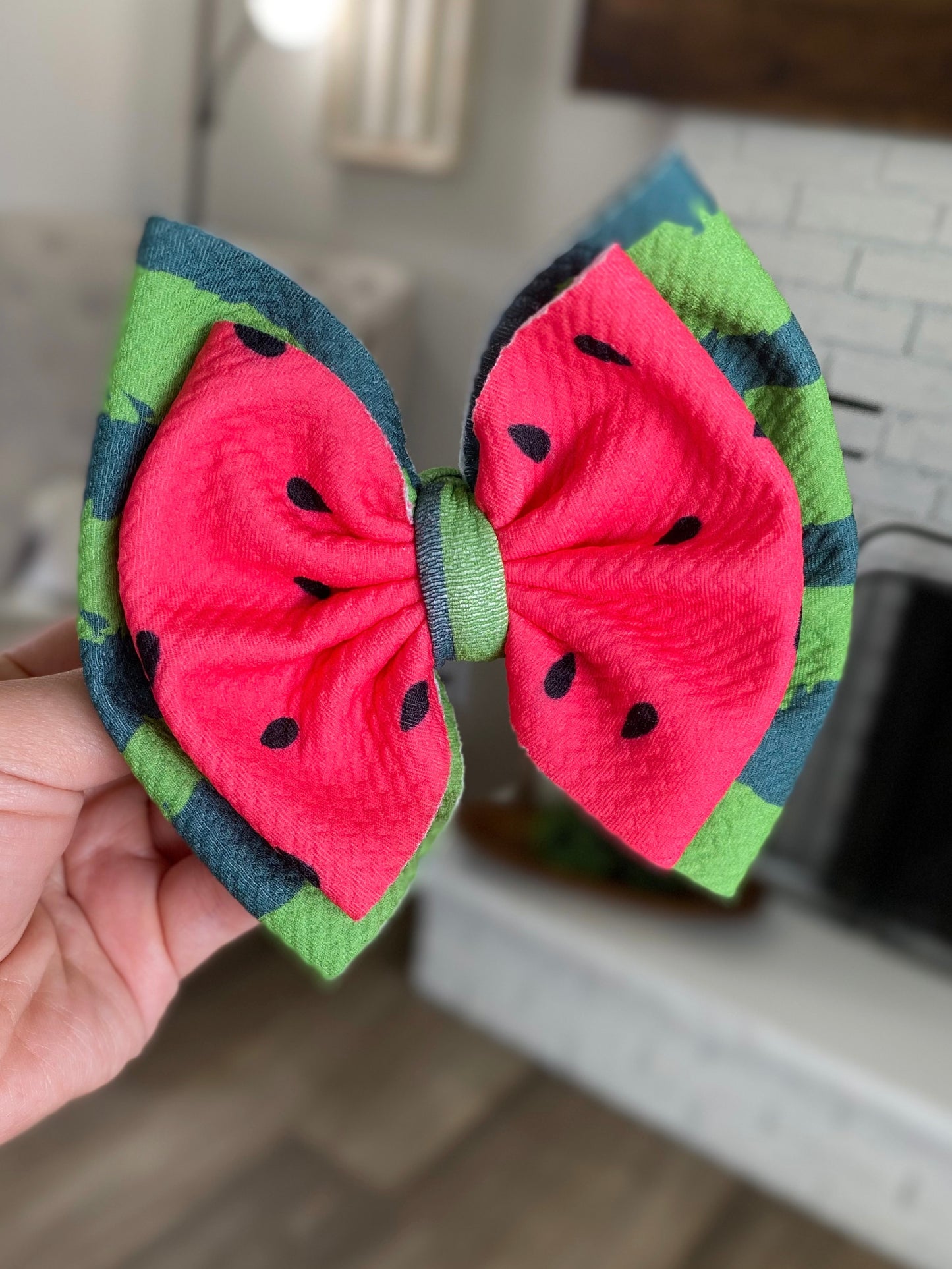 Watermelon Double Stack Bow