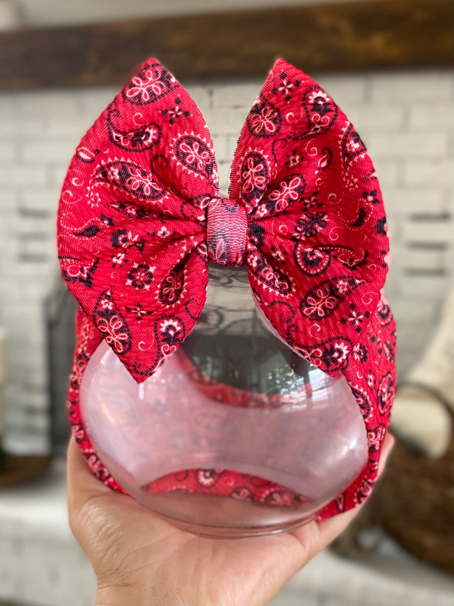 Red Paisley Bow