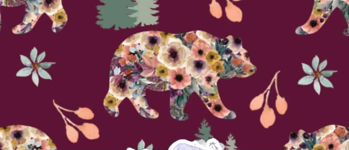 Floral Bears Bow