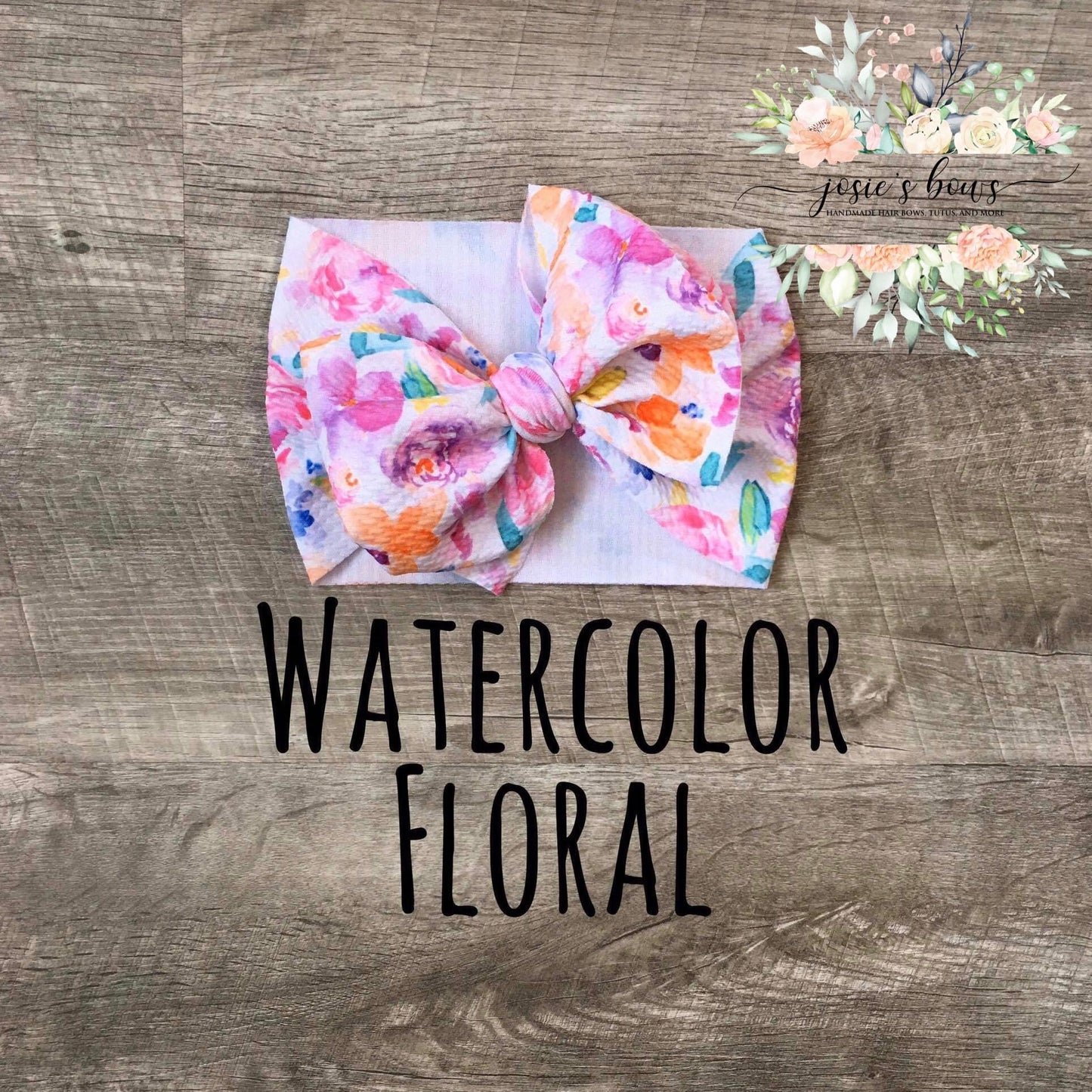 Watercolor Floral Bow