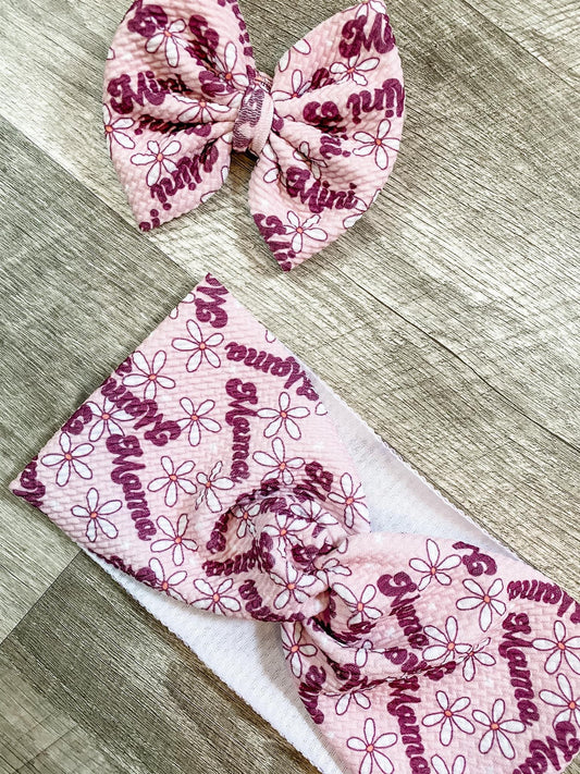 Floral “ Mama’s Mini” Bow