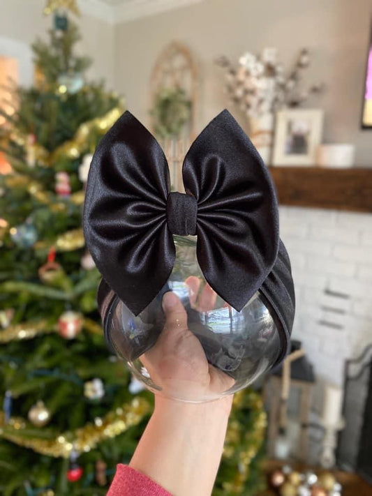 Black Satin Bow