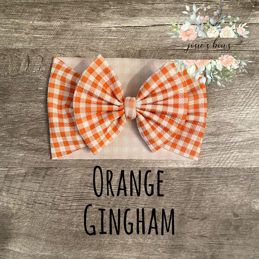 Orange Gingham Bow