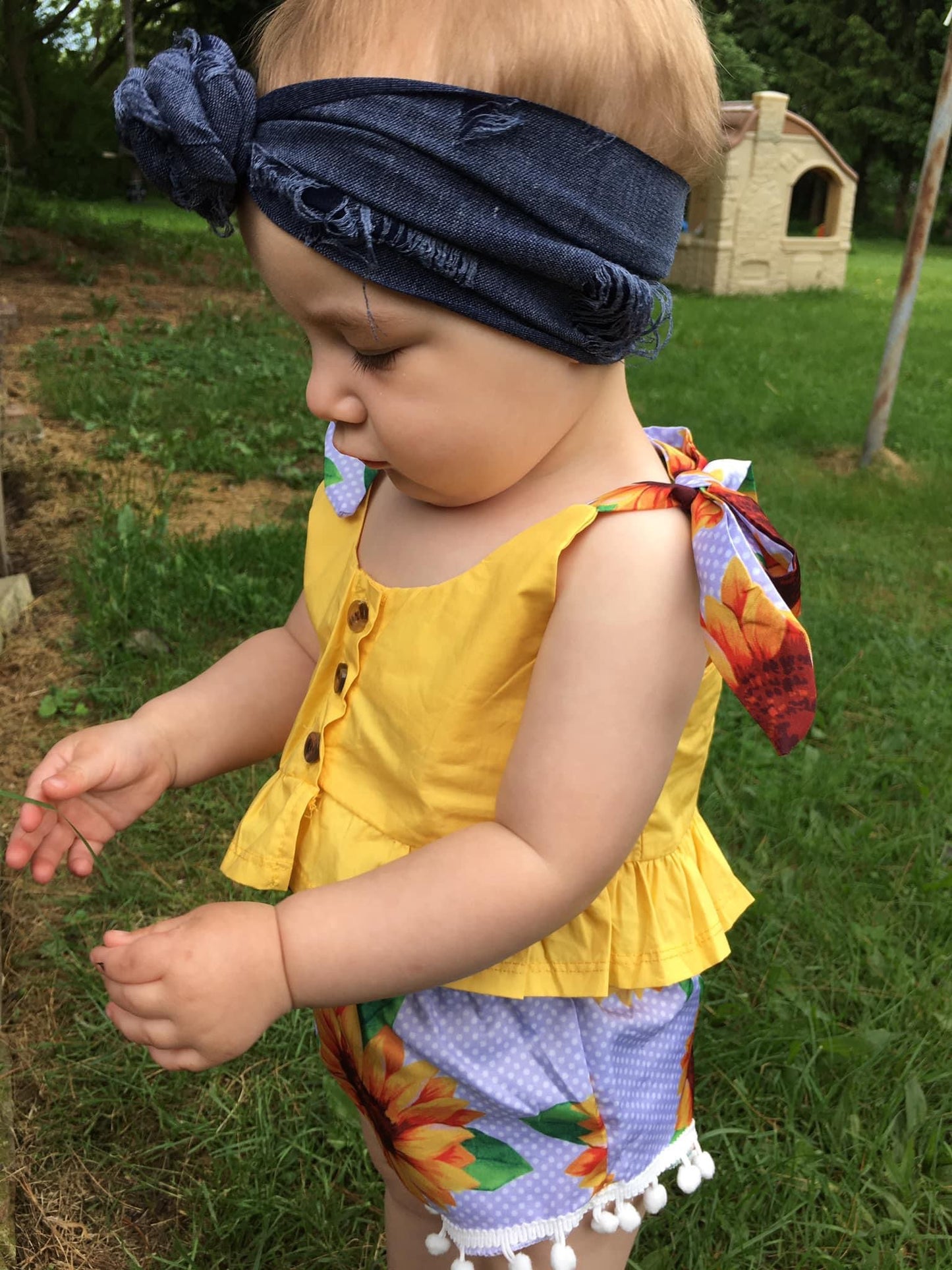 Distressed Denim Headwrap