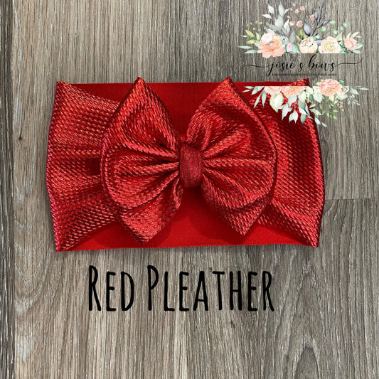 Red Pleather Bow