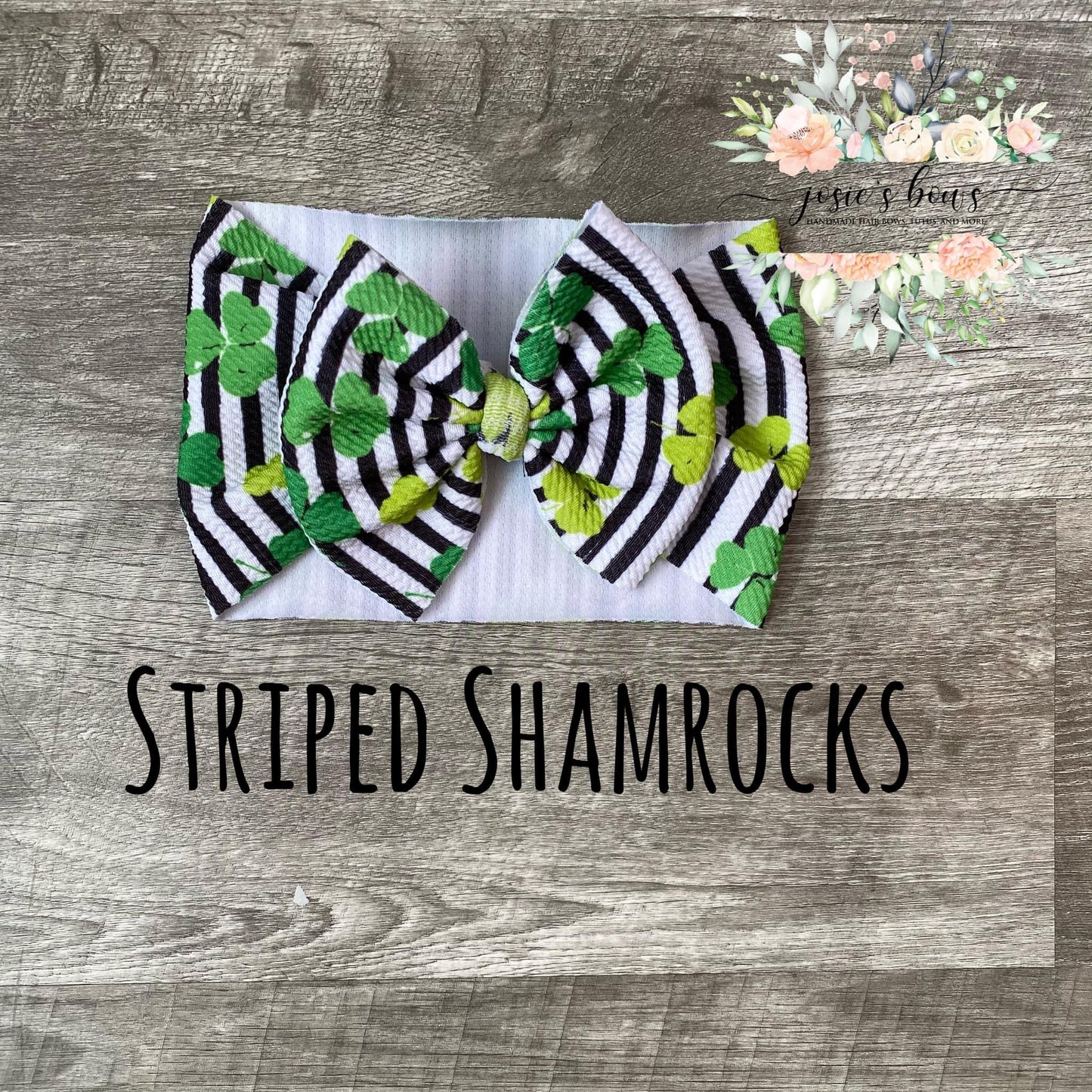 Striped Shamrocks Original Bow