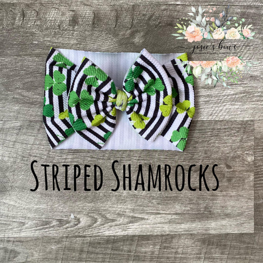 Striped Shamrocks Original Bow